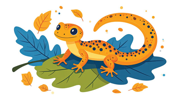 Colorful illustration of a lizard.