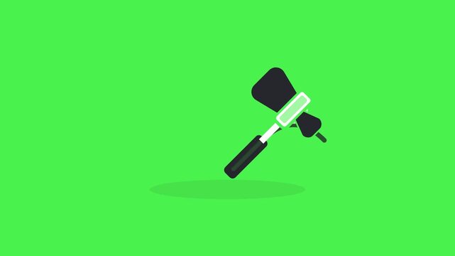 Minimalist Medical Reflex Hammer and Sad Face on Green Screen