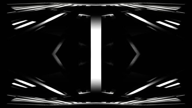 White Neon Magic Alley Kaleidoscope Background VJ Loop in 4K