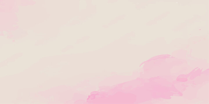 Pink and blue abstract watercolor sky background with clouds, sunlight and copy space