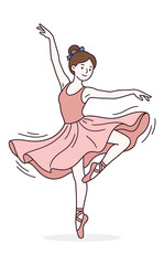 Graceful young ballerina in pink tutu performing a pirouette on pointe celebrating dance and artistic expression © Nomads Studio
