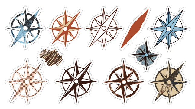 Collection of vintage nautical ship wheels and steering devices in various styles and colors