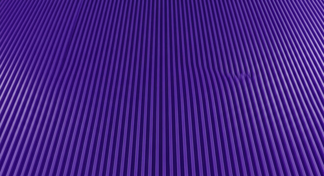seamless abstract photorealistic background texture of vertical corrugated ridges illuminated by cinematic volumetric light, deep ultraviolet and periwinkle color palette. concept of high-tech