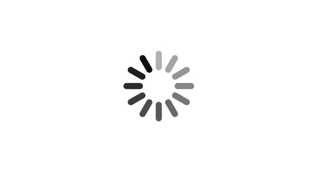 Animated of circle loading icon on transparent background with alpha channel. Wheel loading concept icon. Loading circle. Modern loading animation. Loading and buffering icon animation-looped . 4k vid