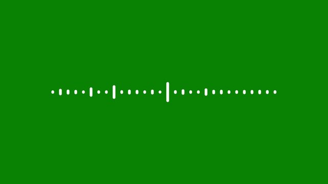 Audio equalizer animation, white sound spectrum visualizer on green screen, podcast audio waveform, music frequency bars motion, digital voice signal effect, 4k loop