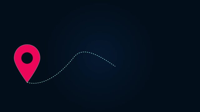 Location icon and 2 points match in gradient color background