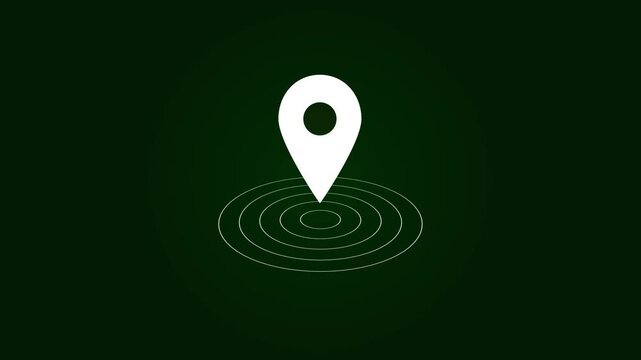 location icon animation, GPS icon and radio wave in gradient color background