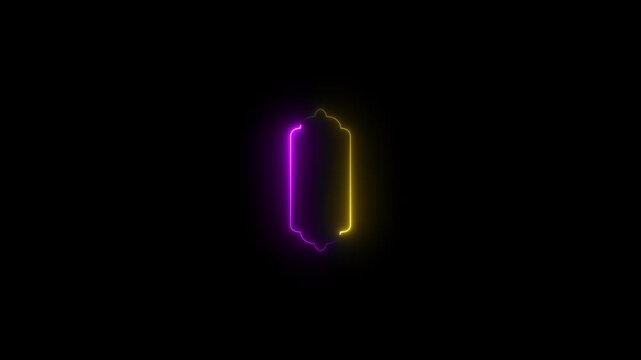 Glowing neon Arabic Islamic text box title frame border video animation ,Glowing neon line Set of linear style Islamic windows 4k video animation,Neon effect Islamic pattern frame icon animation 4k mo