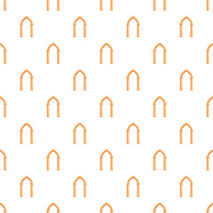 Naklejka premium Gothic arch vectors repeating on a white background creating a seamless pattern