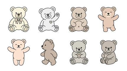 Cute Teddy Bear Collection - Adorable Stuffed Animals Set © Kuwadi