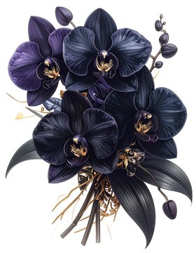 Close-up of deep purple passion flower cluster.