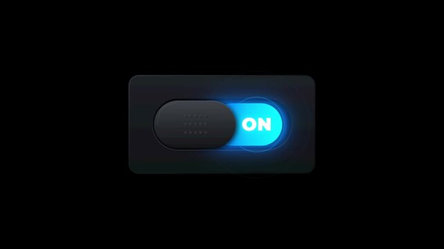 Animated blue toggle switch buttons turning