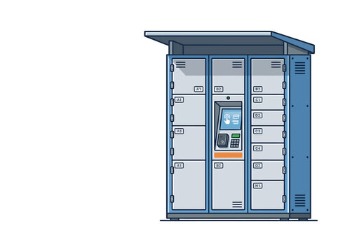 Modern Self-Service Parcel Locker System for Automated Package Delivery and Convenient E-commerce Pickup