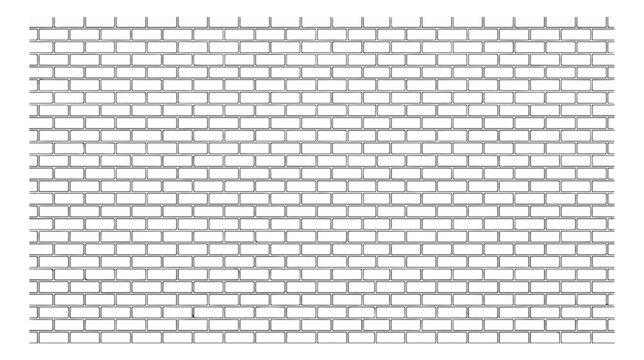 Minimalist white brick wall vector pattern, seamless masonry background texture, clean architectural brickwork outline for construction design