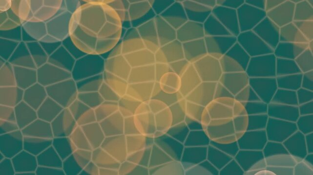 Golden geometric pattern on dark teal background