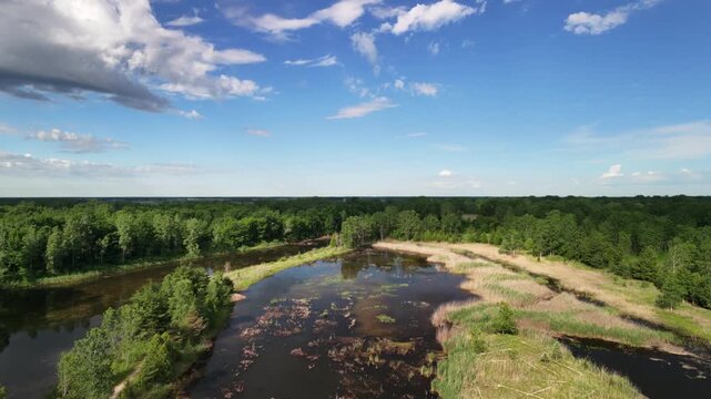 Aeril view of Marthaville Habitat management Area Ontario Canada