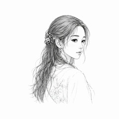Fototapeta premium Ladies hairstyle vector artwork