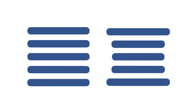 Parallel arrangement of blue cylindrical segments with rounded terminals and varying lateral offsets