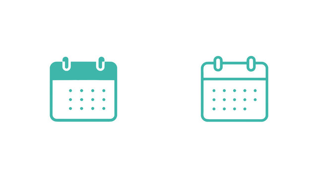Pair of teal rectangular grids with dot-matrix patterns and curved upper fasteners in solid and outline forms