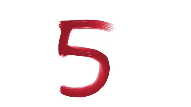 A brush stroke of the number fife
