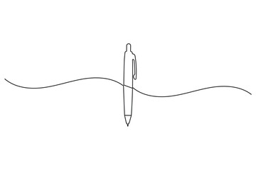 Obraz premium Pen one line art simple outline vector icon illustration