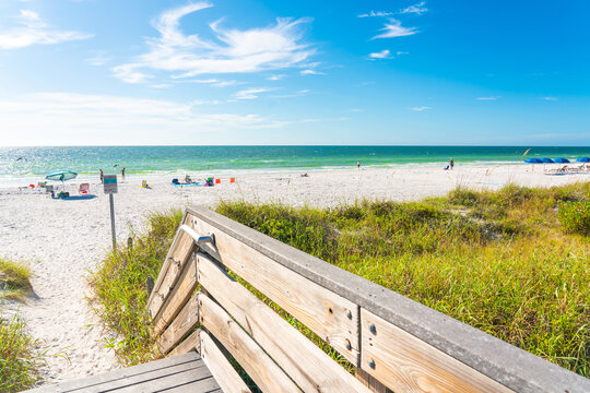 Indian rocks beach with green grass in Florida, USA