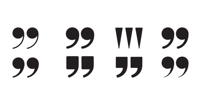 Collection of diverse quotation marks and punctuation symbols for creative text layout and design.