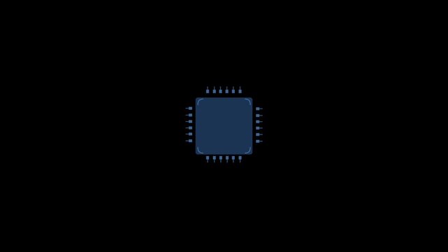 AI chip held by circuit connections spreading outward. Digital technology concept showing artificial intelligence hardware and futuristic semiconductor innovation. on transparent background.