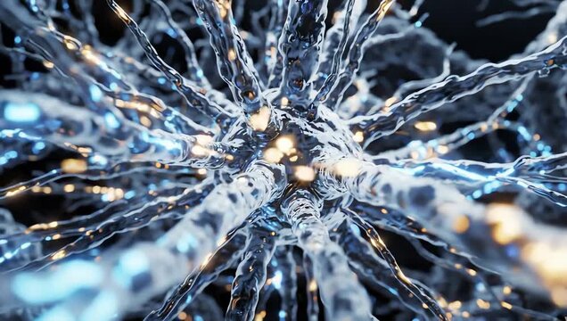Sensory signals moving through interconnected neural networks, glowing information pulses traveling across transparent nervous system structures