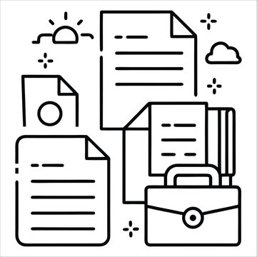 Minimal Business File and Checklist Vector Icons