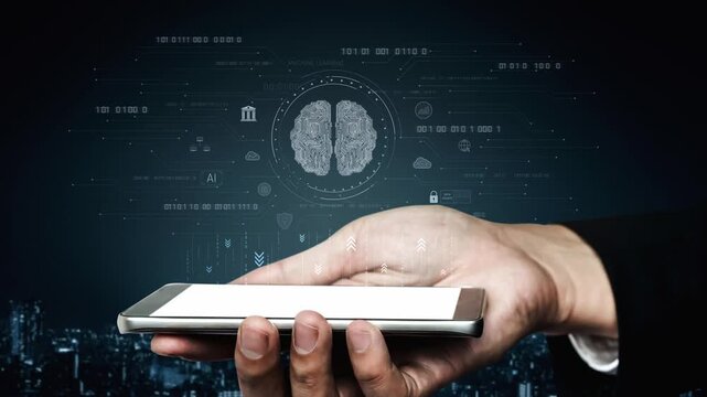 AI brain network powered by machine learning processes vast data through intelligent connections, enabling smart decisions, analysis, and autonomous systems. Marrow