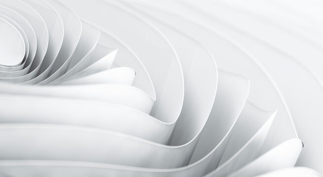 Detalle en primer plano de una textura ondulada abstracta blanca, minimalista. Detalle en primer plano de una textura ondulada blanca suave; elegante fondo minimalista para envases de lujo, bodas.