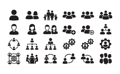 Fototapeta premium People and Business User Profile Icon Set for Corporate Teamwork and Hierarchy