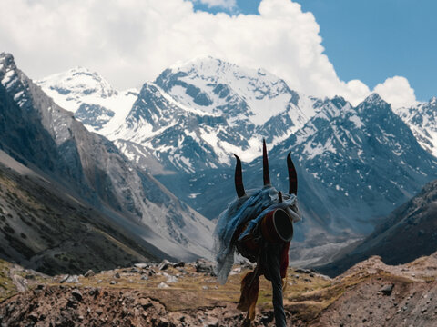 Om Parvat mountain in Uttarakhand, India, a sacred Himalayan pilgrimage destination.