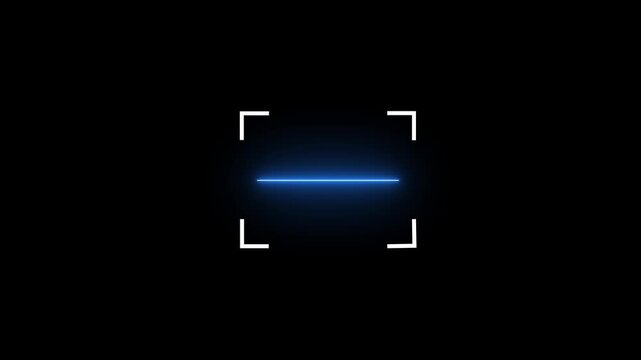 Scanner icon animation isolated scanner neon shine icon animation .fingerprint biometric scanning animation.on black background 4k video.