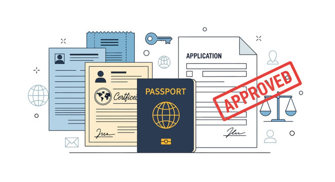 Comprehensive Travel Documentation and Legal Identification Set Featuring Verified Official Application Forms and Travel Passports