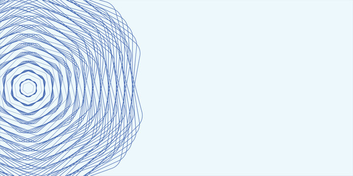 Abstract modern background featuring layered geometric line shapes arranged diagonally in opposite corners on a soft blue backdrop. 