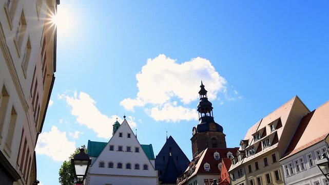 the historic german town of eisleben 4k video