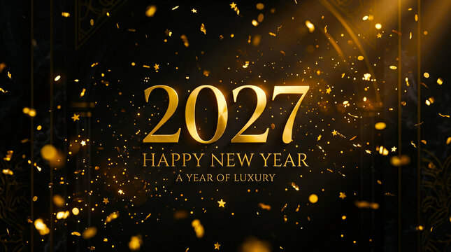 Happy New Year 2027 Luxury Celebration Background