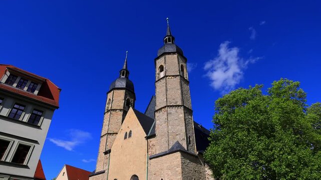 the historic german town of eisleben 4k video