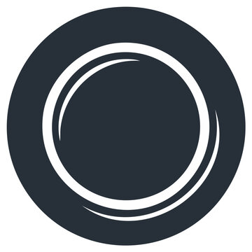 Abstract Circle Graphic with Parallel Lines in Dark Blue and White