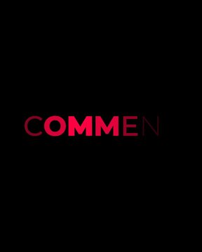 Comment or speech bubble on black background lettering animation