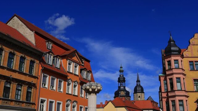 the historic german town of eisleben 4k video