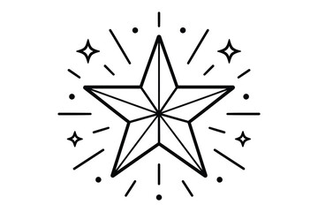 Obraz premium Minimalist star with sparkles and dots design