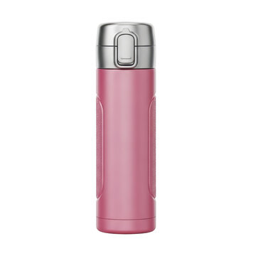 Pink disposable lighter on white background