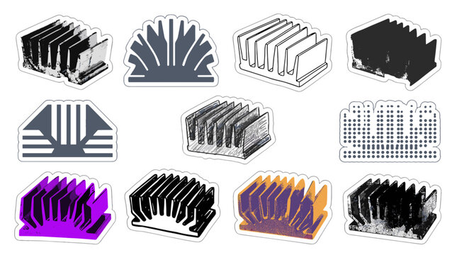 Collection of various black and white combs with different designs and styles for grooming