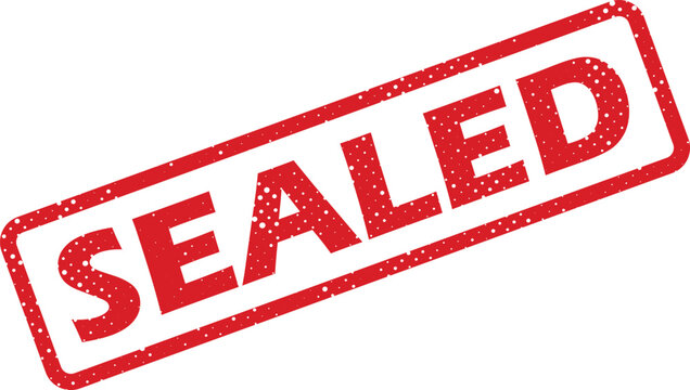 Red grunge stamp displaying SEALED text for secure or finalized official documents