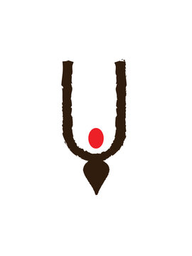Vaishnav Tilak Symbol Minimal Hindu Religious Icon on White Background