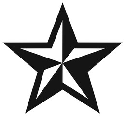 Obraz premium Geometric Star Shape, Single Five Pointed Star Silhouette, Award Winning Symbol Design