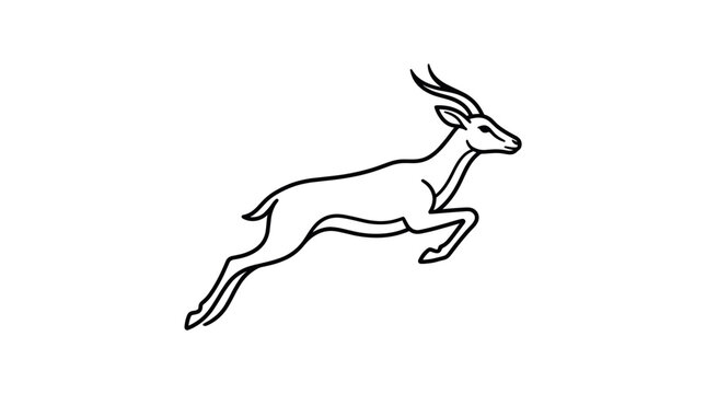 Outline of a leaping gazelle animal.